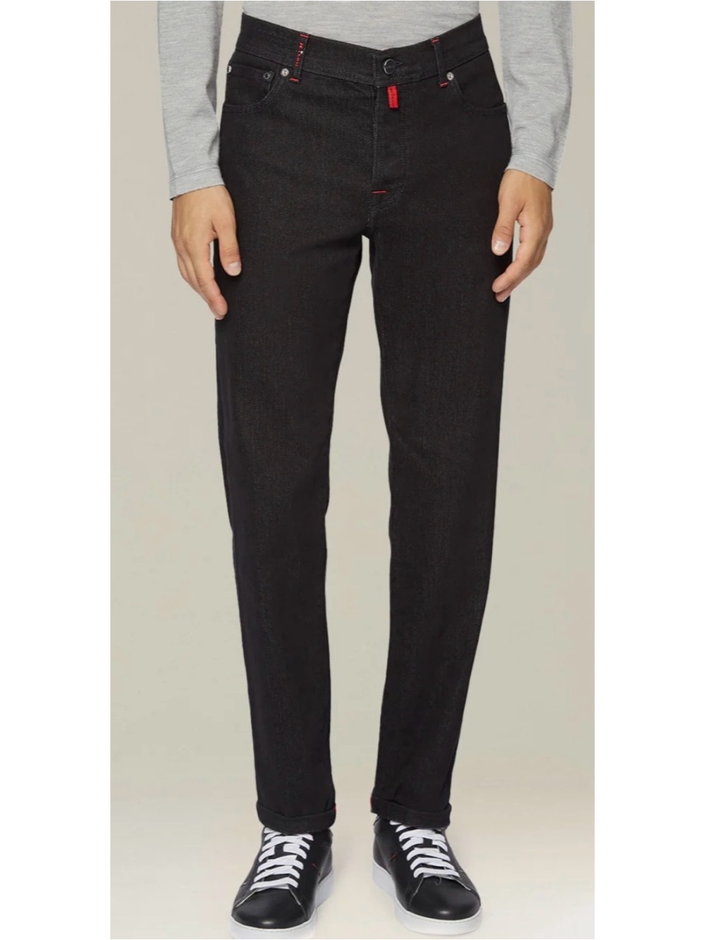 Black Men's Slim Straight Jeans